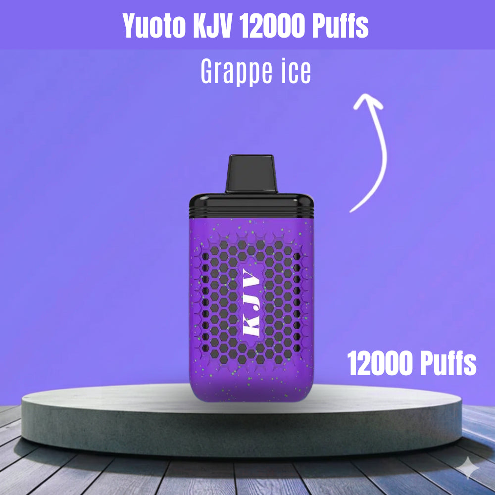 Yuoto KJV 12000 Puffs disposable grappe ice - Vapesepetimtr